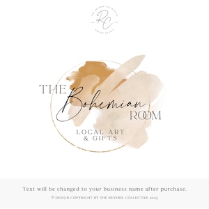 Abstract Boho Logo Design: Premade Modern Bohemian Branding