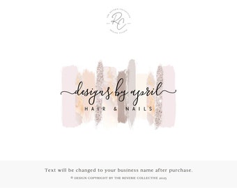 Marble Logo, Brush Stroke Logo, Gold Logo, Cursive Logo, Calligraphy Logo, Hair Logo, Makeup Logo, Premade Logo Design