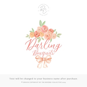 Bouquet Logo, Watercolor Logo, Farmhouse Logo, Photography Logo, Floral Logo, Colorful Logo, Premade Logo Design