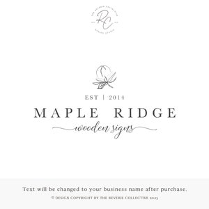 Rustic Floral Logo Design: Premade Farmhouse Business Branding
