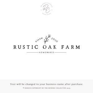Floral Logo, Rustic Logo, Nature Logo, Photography Logo, Farmhouse Logo, Branch Logo, Boutique Logo, Premade Logo Design