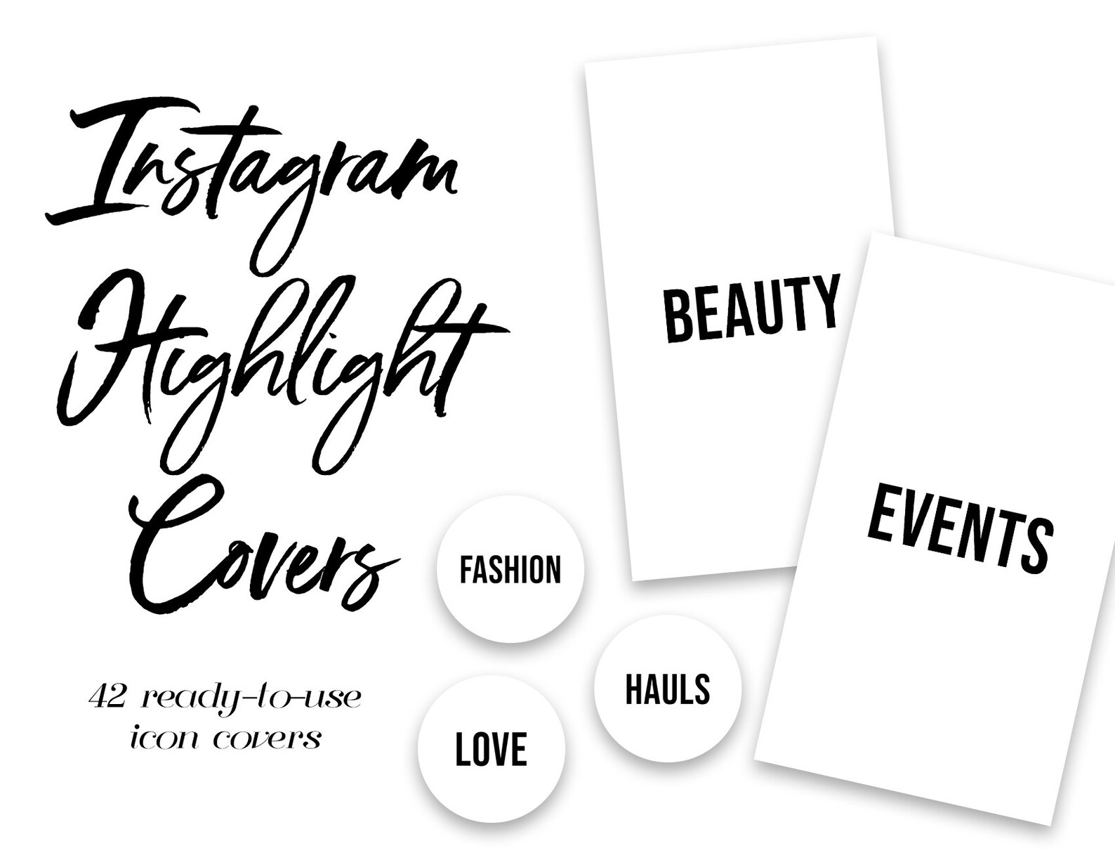 42 Bold White Word Instagram Covers Instagram Story Highlight Etsy