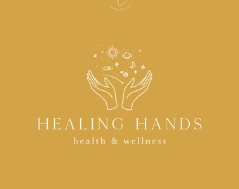Boho Hands Logo: Premade Celestial Space Design