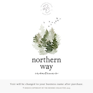 Logo foresta, logo bosco, logo pino, logo rustico, logo all'aperto, logo natura, logo acquerello, logo natura selvaggia, design logo predefinito