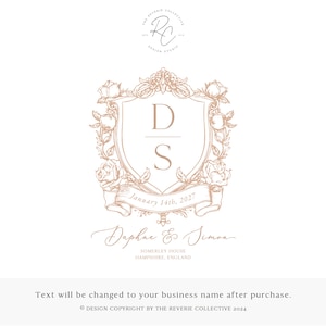 Vintage bruiloft logo-ontwerp, bloemen chinoiserie logo branding, elegant monogram watermerk, romantisch landgoedmerk, luxe boetiekstudio