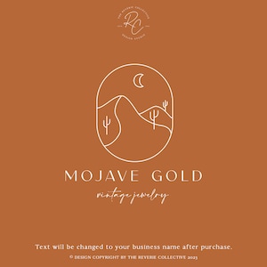 Boho Logo, Desert Logo, Bohemian Logo, Line Art Logo, Moon Logo, Abstract Logo, Modern Logo, Summer Logo, Neutral Logo, Premade Logo Design