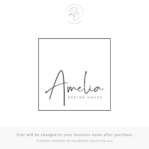 Square Logo, Simple Logo, Minimal Logo, Modern Logo, Contemporary Logo, Shop Logo, Photography Logo, Premade Logo Design