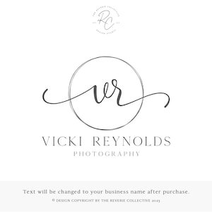 Modern Logo, Round Logo, Circle Logo, Photography Logo, Monogram Logo, Initial Logo, Cursive Logo, Premade Logo Design