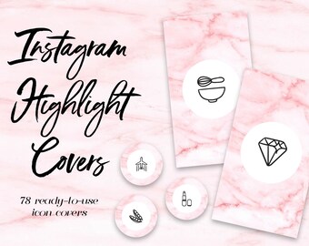78 Pink Marble Circle Instagram Covers, Instagram Story Highlight Icons, iOS App Icons, iPhone Widgets, Instagram Highlights, Template