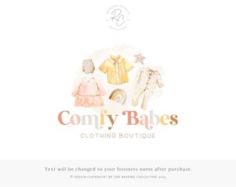 Baby Clothes Logo, Newborn Toys Logo, Toddler Dress Logo, Bohemian Logo, Boho Logo, Children's Boutique Logo, Premade Logo Design