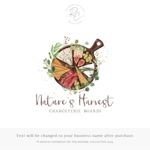 Cheese Board Logo, Charcuterie Logo, Cooking Logo, Food Logo, Kitchen Logo, Herb Logo, Catering Logo, Farmhouse Logo, Premade Logo Design