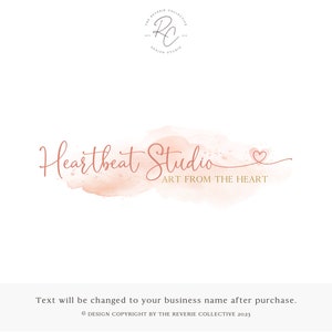 Heart Logo, Whimsical Logo, Bridal Logo, Wedding Logo, Romantic Logo, Watercolor Logo, Magical Logo, Fantasy Logo, Premade Logo Design