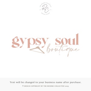 Boho Clothes Hanger Logo: Premade Boutique Branding