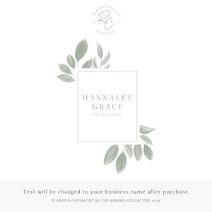 Leaf Logo, Geometric Logo, Nature Logo, Photography Logo, Botanical Logo, Greenery Logo, Shop Logo, Premade Logo Design