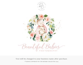 Newborn Logo, Midwife Logo, Photography Logo, Doula Logo, Maternity Logo, Watercolor Logo, Floral Logo, Baby Logo, Premade Logo Design