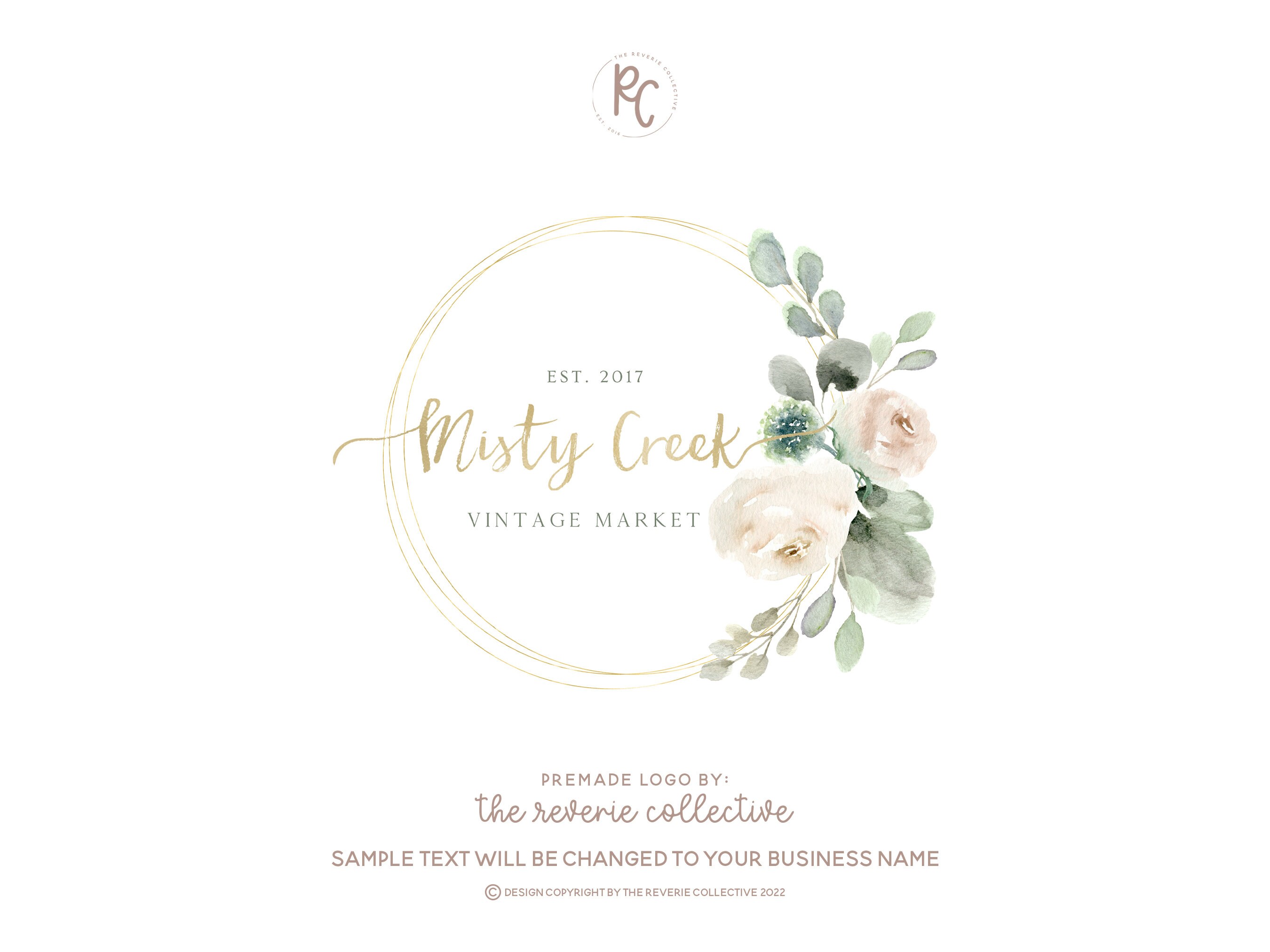 Round Logo Circle Logo Watercolor Floral Logo Rose Logo - Etsy round-logo-circle-logo-watercolor-floral-logo-rose-logo-etsy