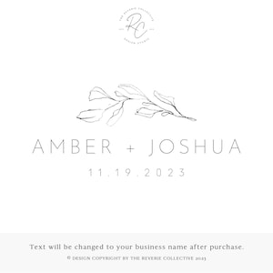 Wedding Logo, Romance Logo, Rustic Logo, Branch Logo, Botanical Logo, Farmhouse Logo, Photography Logo, Premade Logo Design