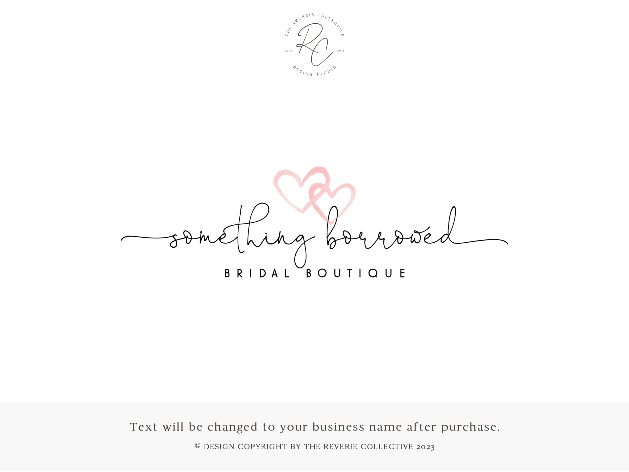 Watercolor Heart Logo Design: Premade Bridal Boutique Branding - Etsy, image size:2666x2000