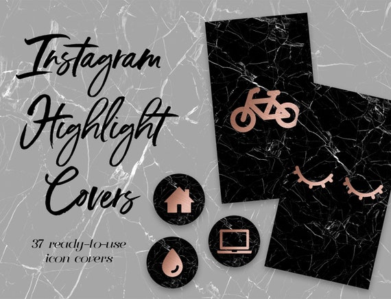  - insta!   gram story highlight covers instagram icons gold on black