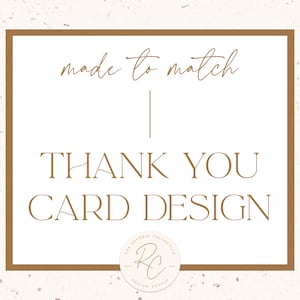 Matching Thank You Card Design - A La Carte Option - Premade Logo Design, Custom Logo Design, Branding, Instagram Template, Graphic Design