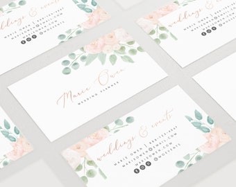 Premade Business Card Design, Premade Business Card, Custom Business Card, Watercolor Business Card, Photography Business Card, Floral Card