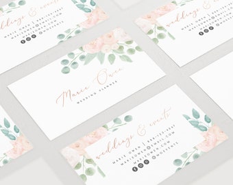 Watercolor Floral Business Card Design (Digital Files)