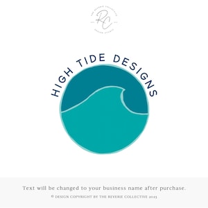 Ocean Logo, Water Logo, Wave Logo, Surf Logo, Beach Logo, Circle Logo, Round Logo, Nautical Logo, Premade Logo Design
