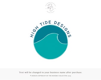 Ocean Logo, Water Logo, Wave Logo, Surf Logo, Beach Logo, Circle Logo, Round Logo, Nautical Logo, Premade Logo Design