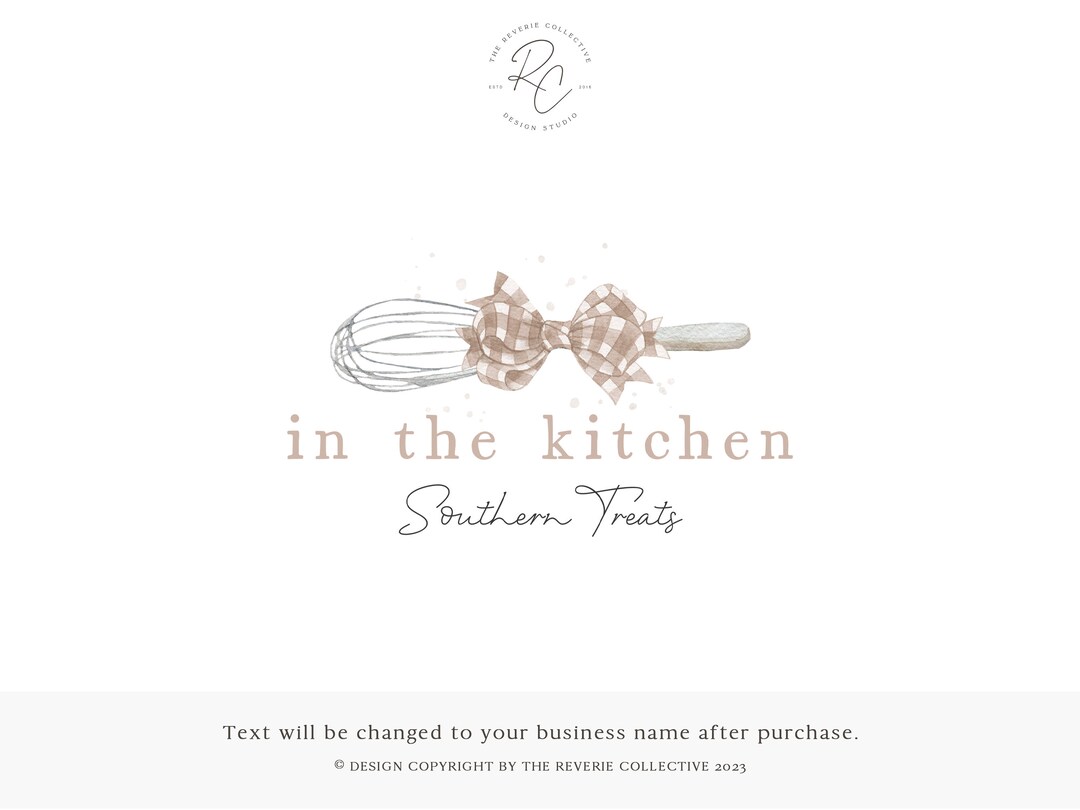 Gingham Baking Logo Design, Rustic Whisk Branding, Southern Bakery ...