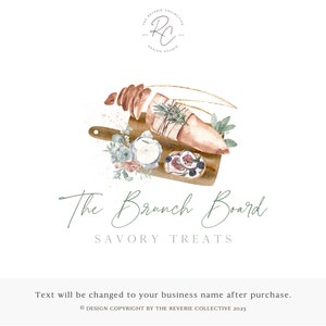 Watercolor Charcuterie Board Logo: Premade Food Business Branding
