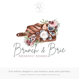 Charcuterie Board Logo: Premade Brunch & Cheese Design