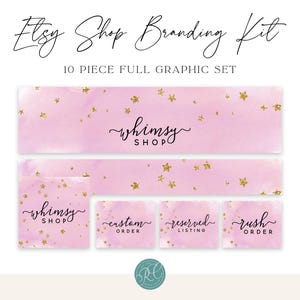 Celestial Etsy Shop Branding Kit: Lila Glitzerstern-Thema (Digitale Dateien)