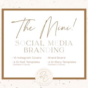 Mini Social Media Branding - Opcja A La Carte - Gotowy projekt logo, Logo niestandardowe, Szablon Instagrama, Tablica marki, Projektant graficzny