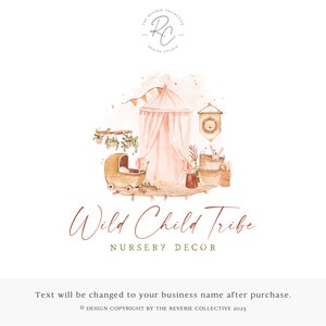 Bohemian Nursery Decor Logo: Premade Boutique Branding