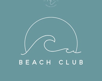 Beach Logo, Wave Logo, Ocean Logo, Abstract Logo, Boho Logo, Minimal Logo, Line Art Logo, Nautical, Premade Logo Design