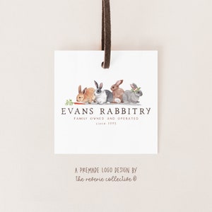 Bunny Logo, Rabbit Logo, Farm Logo, Watercolor Logo, Rustic Logo ...