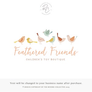 Bird Logo, Animal Logo, Childrens Logo, Baby Logo, Kids Logo, Cartoon Logo, Toy Logo, Pastel Logo, Whimsical Logo, Premade Logo Design