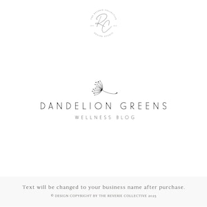 Minimal Dandelion Logo Design: Premade Business Branding