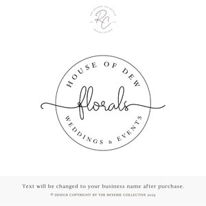 Stamp Logo, Signature Logo, Modern Logo, Round Logo, Circle Logo, Photography Logo, Wedding Logo, Calligraphy Logo, Premade Logo Design
