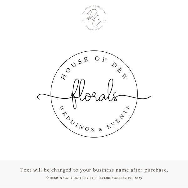 Stamp Logo, Signature Logo, Modern Logo, Round Logo, Circle Logo, Photography Logo, Wedding Logo, Calligraphy Logo, Premade Logo Design