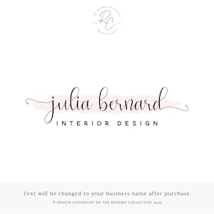 May include: A logo design for an interior design business called "julia bernard". The logo features a handwritten script font with a delicate brush stroke behind the name.