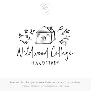 Cottage Logo, House Logo, Rustic Logo, Farmhouse Logo, Bed and Breakfast Logo, Interior Design Logo, Premade Logo Design