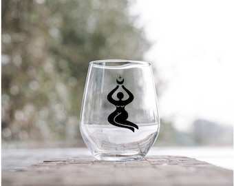 Godess Wine Glass | Birthday Gift for Her | Gift for Her | Stemless Wine Glass