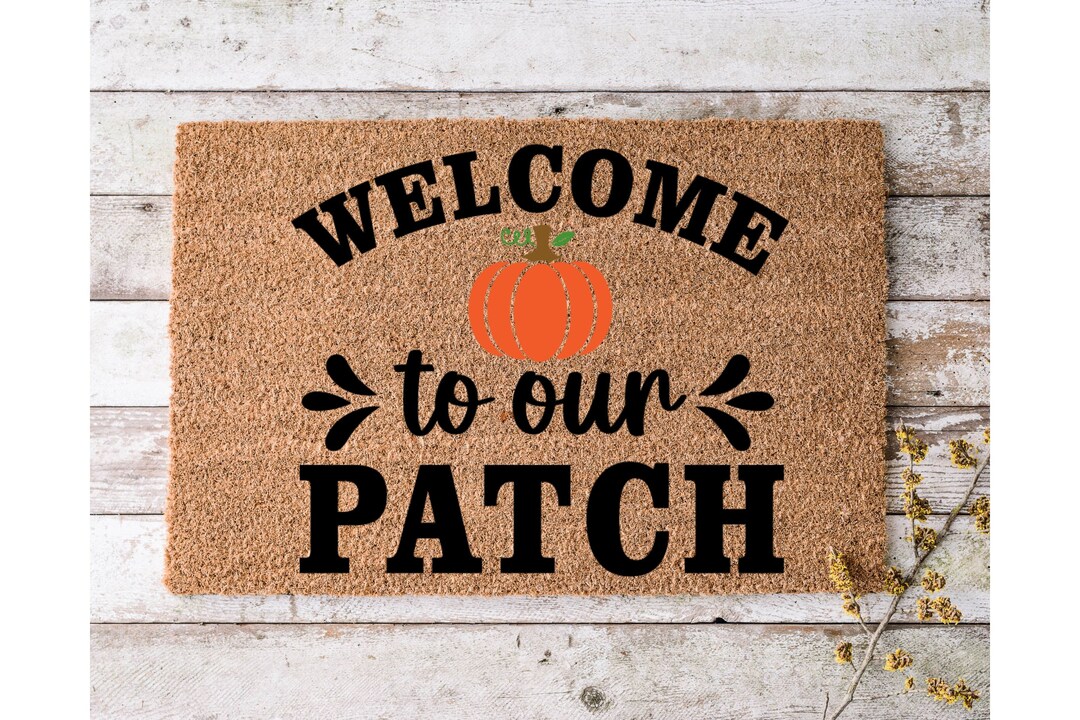 Welcome to Our Patch Fall Doormat Halloween Entryway Mat Classroom Door ...