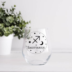 Sagittarius Wine Glass | Zodiac Wine Glass | Constellation | Astrology Gift | Gift for Her | Birthday Gift