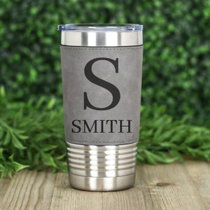 Personalized Wedding Gift | Leather Wedding Gift | Personalized Tumbler | Groomsmen Gift | Steel Tumbler | Personalized Tumbler |