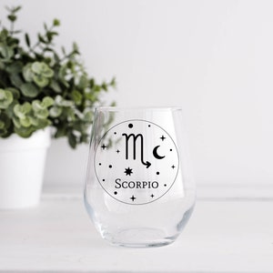 Scorpio Wine Glass | Zodiac Wine Glass | Constellation | Astrology Gift | Gift for Her | Birthday Gift