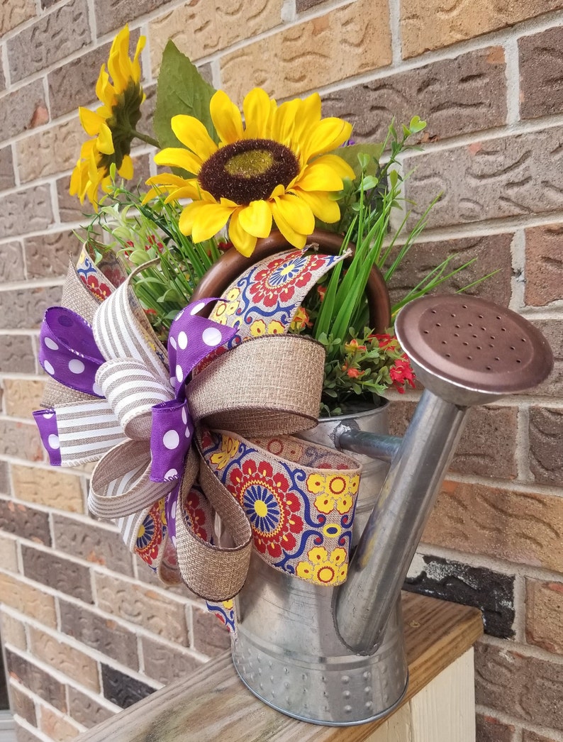 Sunflower Centerpiece Watering Can Watering Can Centerpiece Etsy