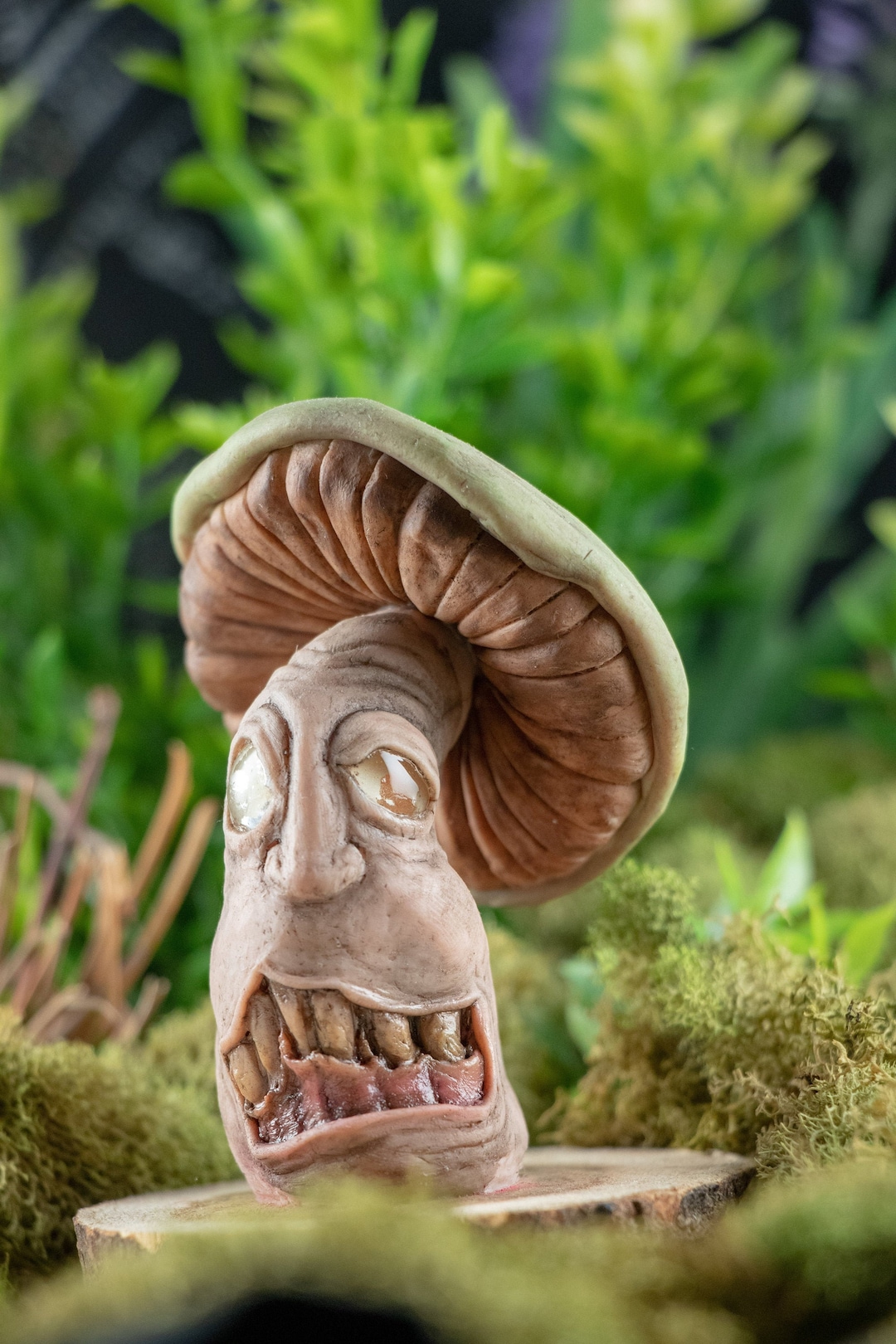 Infected, Mushroom Art Polymer Clay Sculpture Etsy