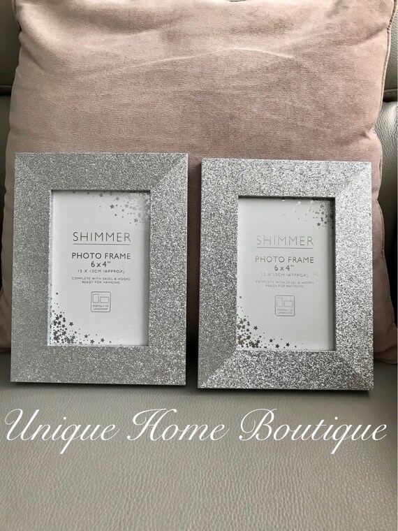 X2 Set Of Two Silver Glitter Sparkle Bling Photo Picture Etsy
